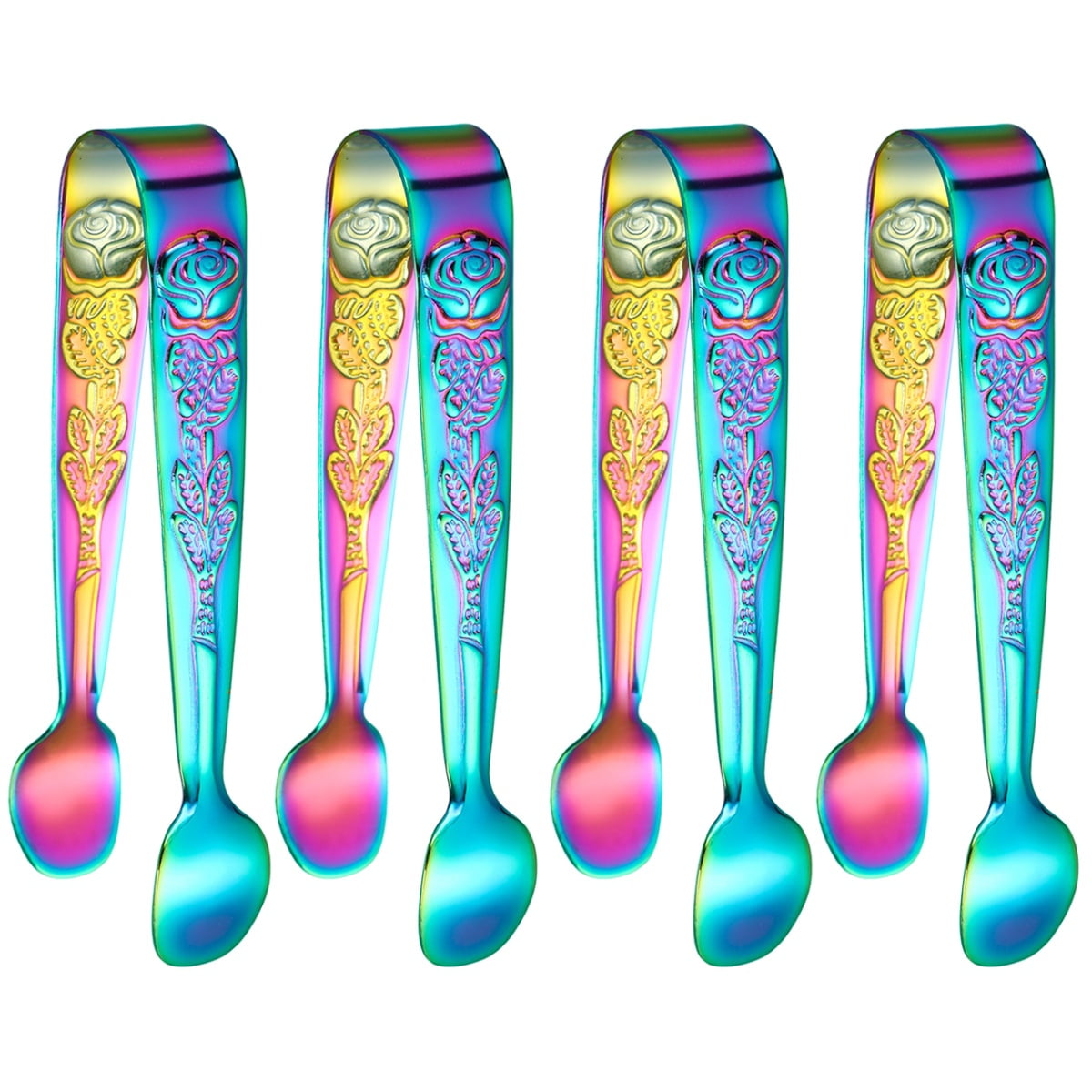 Tiny Tongs 4 Pcs Sugar Cube Container Small Clip Stainless Steel