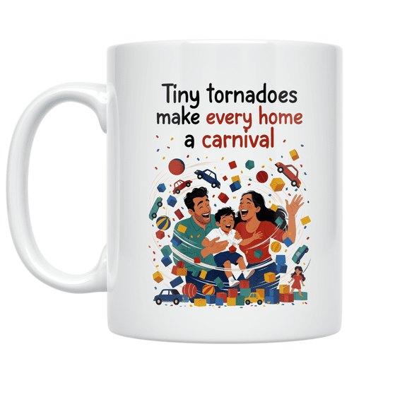 Tiny Tornadoes Make Every Home a Carnival - Family Fun Enthusiast - 11 oz Ceramic Coffee Mug