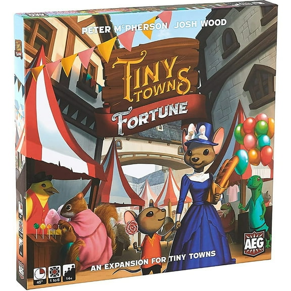 Tiny Towns: Fortune Expansion - StrategyTown Building Board Game, Alderac Entertainment Group (AEG), Ages 14+, 1-6 Players, 45 Min
