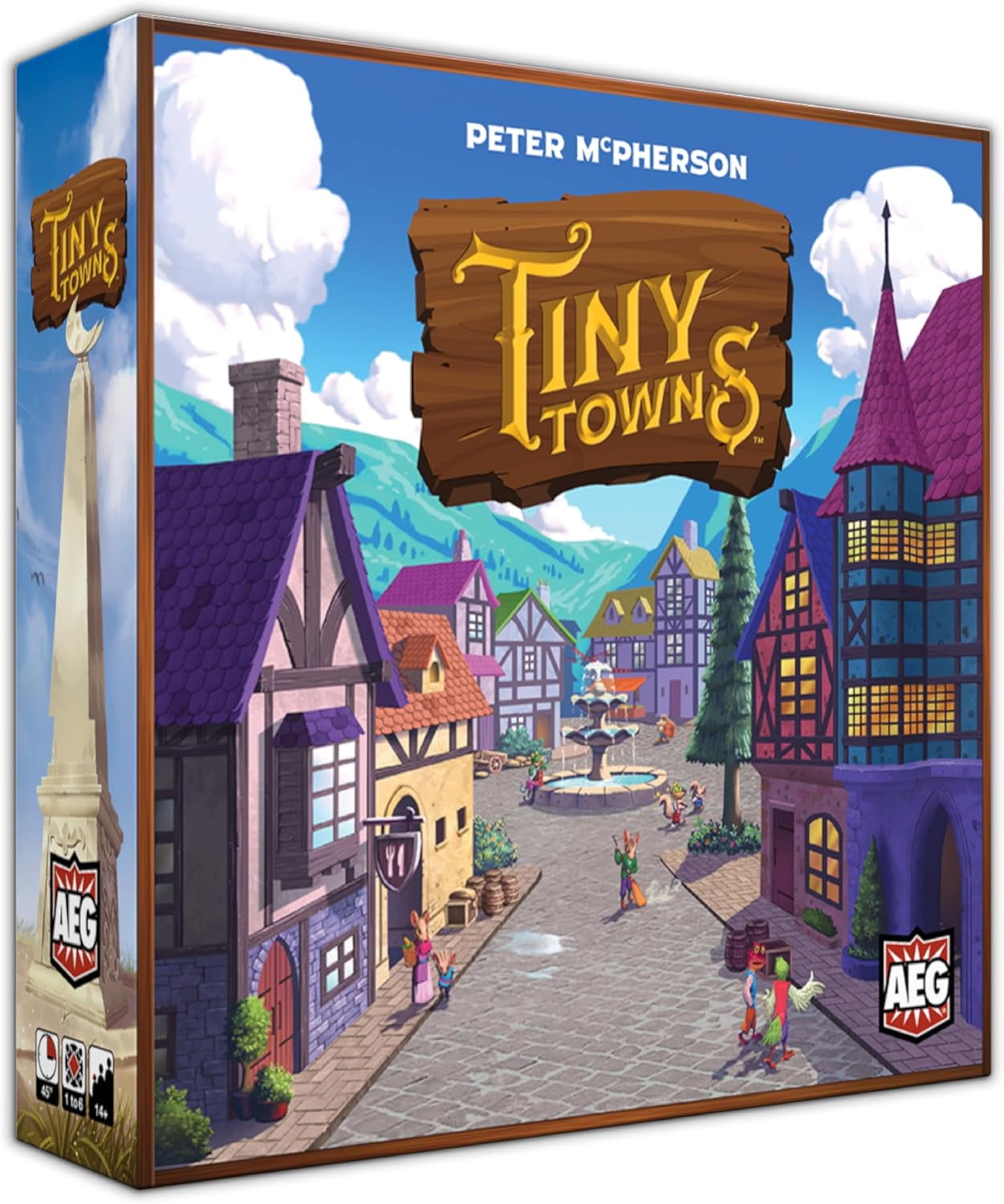 AEG Tiny Towns -  Strategy Town Building Board Game, Ages 14+, 1-6 Players, 45 Min