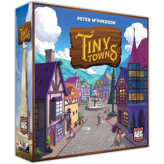 AEG Tiny Towns - Strategy Town Building Board Game, Ages 14+, 1-6 Players, 45 Min