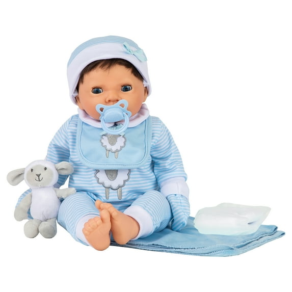 Tiny Treasures Toy Doll Playset with Layette Set