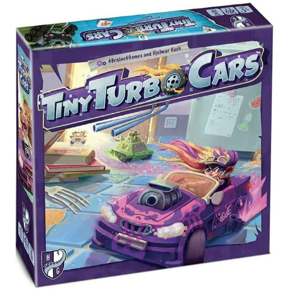 Tiny Turbo Cars - Racing Puzzle Board Game, Ages 8+, 2-4 Players, 30 Min
