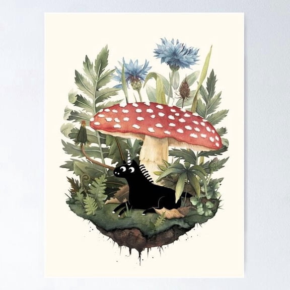 Tiny Unicorn Poster , Poster Print Only