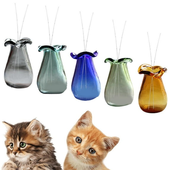 Tiny Vase for Cat Whisker,Mini Vase for Cat Whiskers Miniature Vase Tiny Vase for Decor Cat Whisker Holder Tiny Vase for Decor Cat Whisker Holder Mini Flower Vase Small Clear Vase,Gift for Cat Lovers