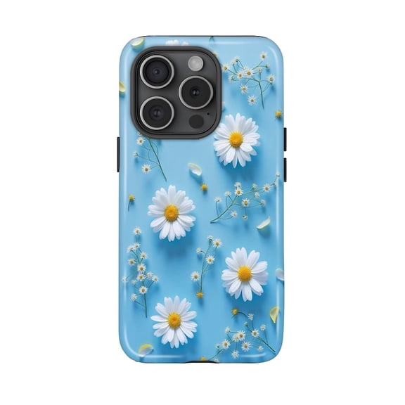 Tiny White Daisy Floral Phone Case, Minimalist Botanical Cute Gift, iPhone 17 to 11 Pro Max