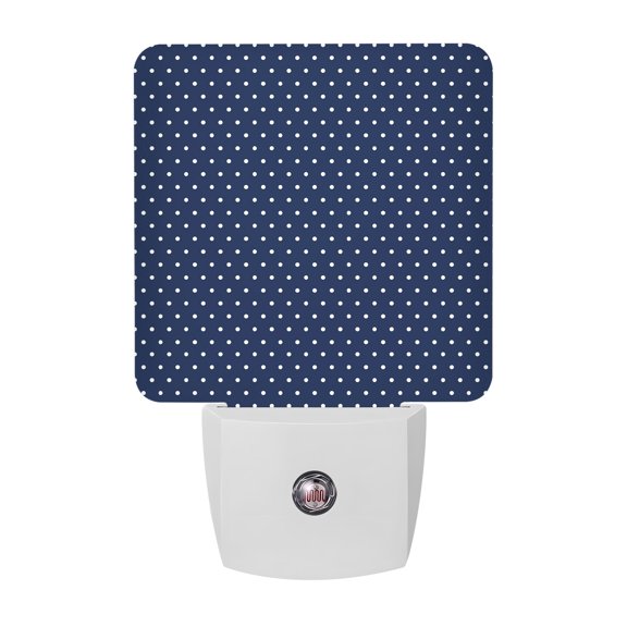 Tiny White Dot LED Night Light, Minimalist Modern Micro Circle Round Spot Navy Night Lights plug into Wall with Smart Sensor Dusk to Dawn Sensor for Nursery Bedroom 2.95x4.5in