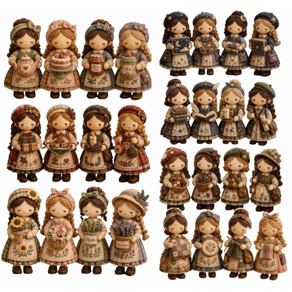Tiny Worlds Collection Patchwork DIY Kit, Felt Doll Sewing Craft, Beginner Friendly, fairy patchwork diy collection, Well-matched accessories for patchwork art A