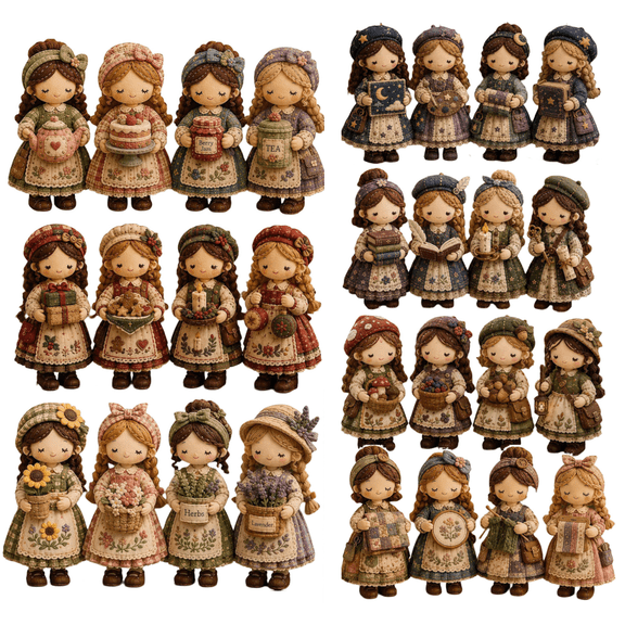 Tiny Worlds Collection Patchwork DIY Kit, Felt Doll Sewing Craft, Includes All Materials, fairy patchwork diy collection, Multi-theme craft set for leisure handmade projects G