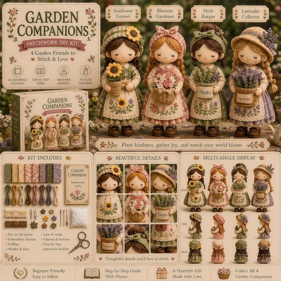 Tiny Worlds Collection, Patchwork DIY Kit Series, Creative Sewing Art Craft for Beginner Crafters Home Decor Unique Handmade Gift with Multiple Themes (A2)