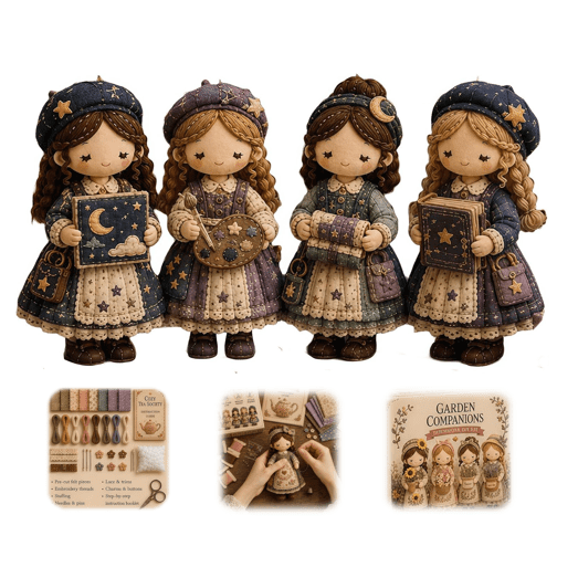 Tiny Worlds Collection, Patchwork DIY Kit Series, Creative Sewing Art Craft for Beginner Crafters Home Decor Unique Handmade Gift with Multiple Themes MOONLIGHT ATELIER A11