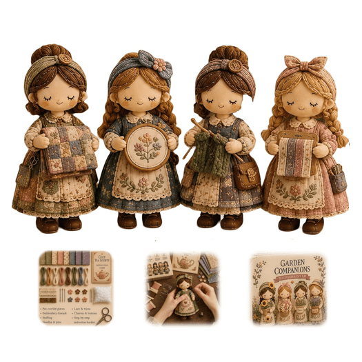 Tiny Worlds Collection, Patchwork DIY Kit Series Creative Sewing Art Craft, Beginner Friendly Handmade Home Decor Set with Storybook Themes for Gifting SEWING CIRCLE A11