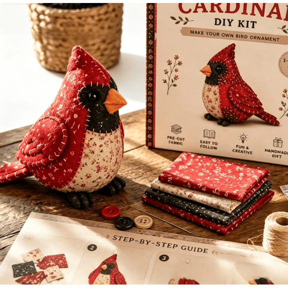 Tiny Worlds Collection, Patchwork DIY Kit Series, Creative Sewing Art Craft Kit for Beginners Home Decor Unique Handmade Gift with Multiple Theme Options GARDEN COMPANIONS A8