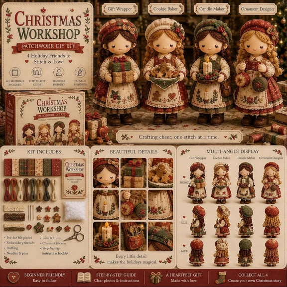Tiny Worlds Collection, Patchwork DIY Kit Series, Creative Sewing Art Craft Kit for Beginners Home Decor Unique Handmade Gift with Multiple Theme Options SEWING CIRCLE A12