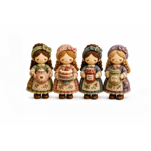 Tiny Worlds Patchwork DIY Kit, Felt Doll Sewing Craft Set for Beginners, Includes All Materials, Multiple Themes Available