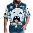 thumbnail image 1 of Tiny teeth Men's Short Sleeve Shirts, Casual, Printed, Button Down, Beach Shirt - Spread Collar Tops for Summer Beach Fun, 1 of 6
