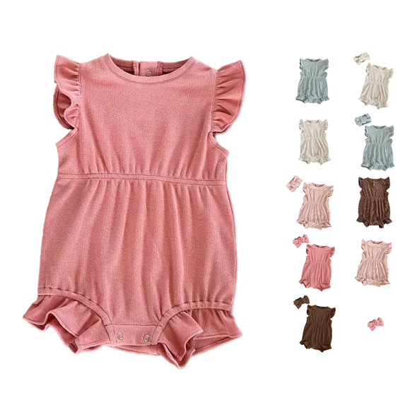 TinyBloomm And Toddler Matching Outfits Baby Girl's Sleeveless Jumpsuit Bodysuit Summer Clothing For 0 1 Year, Size 6-12 Months