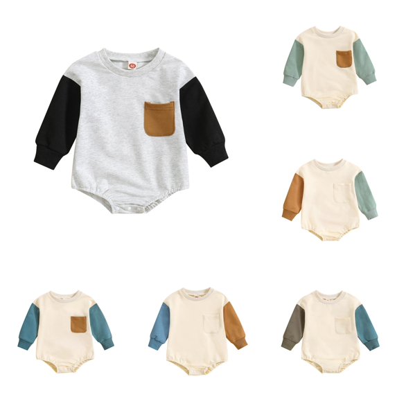 TinyBloomm Baby Boy Clothes 9-12 Months Baby Boys Girls Long Sleeve Romper Kids Fall Winter Clothes, Size 3-6 Months