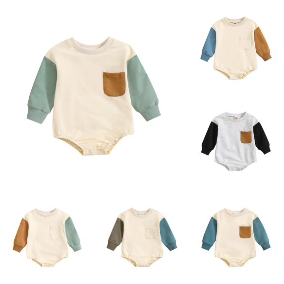 TinyBloomm Baby Boy Clothes 9-12 Months Baby Boys Girls Long Sleeve Romper Kids Fall Winter Clothes, Size 3-6 Months