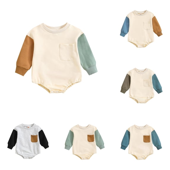 TinyBloomm Baby Boy Clothes 9-12 Months Baby Boys Girls Long Sleeve Romper Kids Fall Winter Clothes, Size 6-12 Months