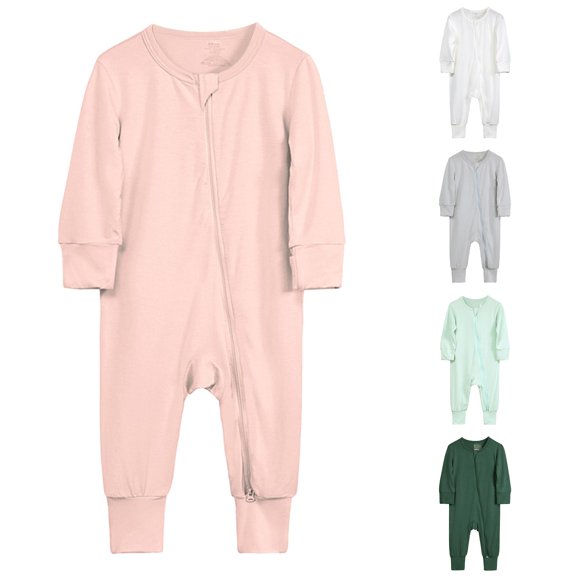 TinyBloomm Baby Boy Summer Romper Baby Rompers Footless Pajamas Zipper Long Sleeve Sleeper Jumpsuit, Size 3