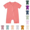 thumbnail image 1 of TinyBloomm Baby Clothes Baby Girls Boys Rompers Pajamas Zipper Short Sleeve Sleeper Jumpsuit, Size 18-24 Months, 1 of 3