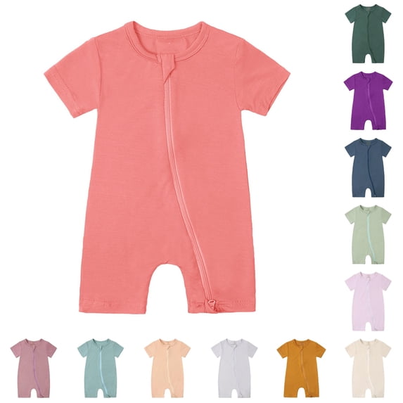TinyBloomm Baby Clothes Baby Girls Boys Rompers Pajamas Zipper Short Sleeve Sleeper Jumpsuit, Size 18-24 Months