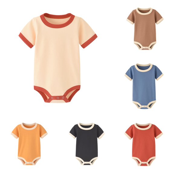 TinyBloomm Baby Girls Summer Clothes Baby Girls Bodysuits Soft Romper Outfit Comfortable Breathable Casual Outfit For 0 24 Months, Size 0-3 Months
