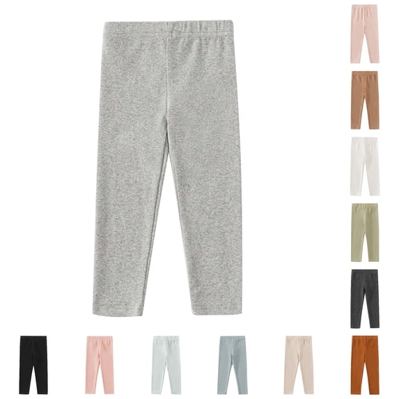 TinyBloomm Baby Toddler Girls Toddler Boys Autumn Solid Color Elastic Waist Sweatpants With And Leggings Warm Pull On Pants, Size 7-8 Years