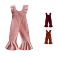 thumbnail image 1 of TinyBloomm Birthday First Girl Toddler Girls Ruffles Fly Sleeve Solid Romper Bottoms Flare Jumpsuit, Size 2-3 Years, 1 of 6