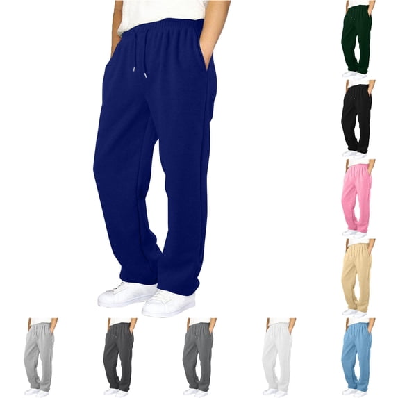 TinyBloomm Boy's Girls Baggy Sweatpants Straight Leg Open Bottom Casual Pants Elastic Waist Athletic Joggers Sweat Pants With Pockets, Size 7-8 Years