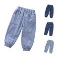 thumbnail image 1 of TinyBloomm Boys Casual Pants For Toddlers And Kids Lightweight Elastic Waist Comfortable Everyday Wear Spring Summer Loose Fit Pure Color Long Trousers Age 2 12, Size 8-9 Years, 1 of 4