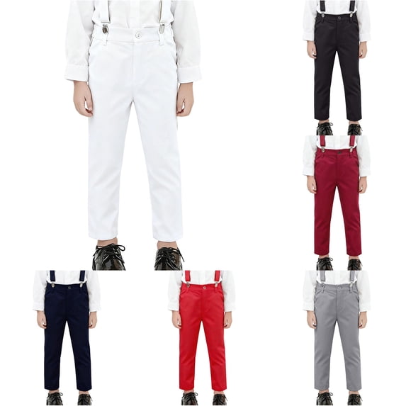 TinyBloomm Boys Dress Pants For School Formal Occasions Comfortable Flat Front Trousers With Adjustable Waistband Durable Twill Fabric Classic Fit, Size 120/L
