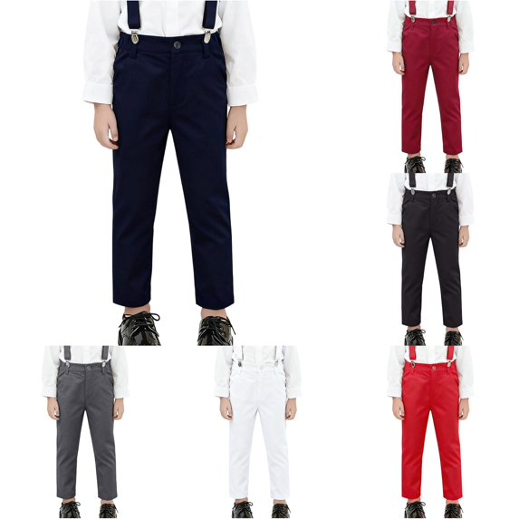 TinyBloomm Boys Dress Pants For School Formal Occasions Comfortable Flat Front Trousers With Adjustable Waistband Durable Twill Fabric Classic Fit, Size 16-17 Years