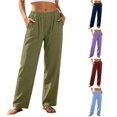 thumbnail image 1 of TinyBloomm Casual Dress Pants for Women Summer Women's Pants Wide Trousers Flowy Large Size Casual Pants Casual Solid Color Fashion Pant Lightweight Sport Length Pants With Pockets, Size XXXXL, 1 of 5