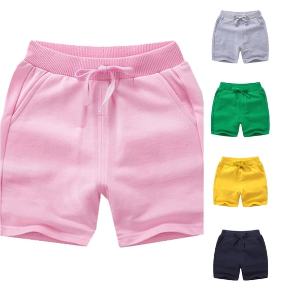 TinyBloomm Child Boys Girls Casual Solid Shorts Summer Holiday Beach Pants Sport Shorts, Size 4-5 Years
