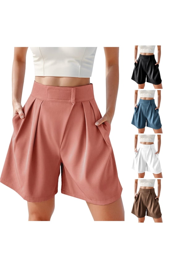 Chub Rub Shorts for Women Women's Wide Leg High Waisted Shorts Summer Casual A Line Shorts With Pockets, Size M