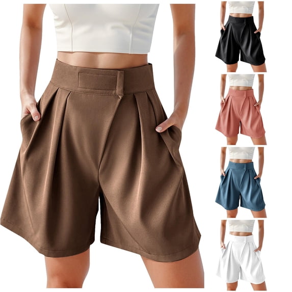 TinyBloomm Chub Rub Shorts for Women Women's Wide Leg High Waisted Shorts Summer Casual A Line Shorts With Pockets, Size XXL