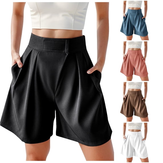 TinyBloomm Chub Rub Shorts for Women Women's Wide Leg High Waisted Shorts Summer Casual A Line Shorts With Pockets, Size XXL