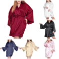 thumbnail image 1 of TinyBloomm Comfy Short Women's Plus Size Satin Robes Plus Size Kimonos Robes Sleepwear Short, Size XL, 1 of 5