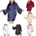 thumbnail image 1 of TinyBloomm Comfy Short Women's Plus Size Satin Robes Plus Size Kimonos Robes Sleepwear Short, Size XXL, 1 of 5