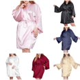 thumbnail image 1 of TinyBloomm Comfy Short Women's Plus Size Satin Robes Plus Size Kimonos Robes Sleepwear Short, Size XXL, 1 of 5