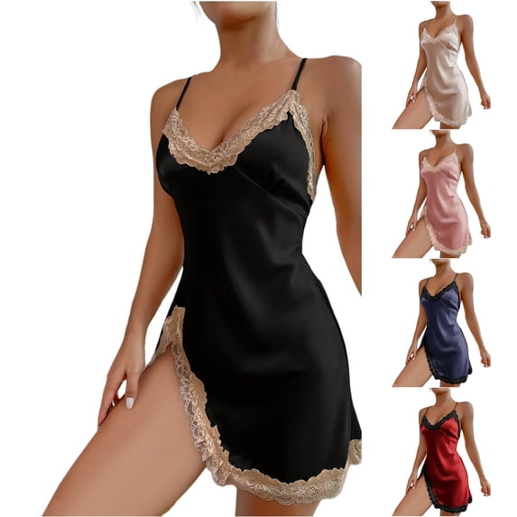 TinyBloomm Dorm Shirt Sleepwear Women Women Sleepwear Satin Leopard Print 1 Piece Nightwear Summer Thin Breathable Strap Dress Home Suit Ice Silk Pajamas Women Nightgowns For Women, Size L
