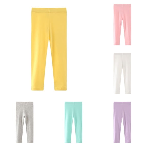 TinyBloomm Girls' Autumn Style Leggings Pants Solid Elastic Children's Pants Baby's Winter Pants, Size 1-2 Years