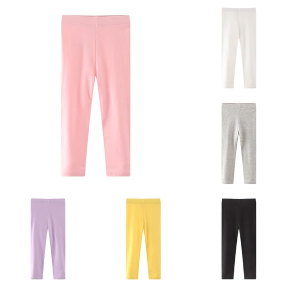 TinyBloomm Girls' Autumn Style Leggings Pants Solid Elastic Children's Pants Baby's Winter Pants, Size 1-2 Years