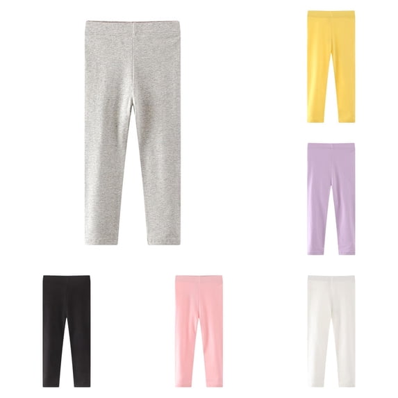 TinyBloomm Girls' Autumn Style Leggings Pants Solid Elastic Children's Pants Baby's Winter Pants, Size 2-3 Years