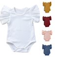 thumbnail image 1 of TinyBloomm Girls Ballet Outfit Baby Boys Girls Solid Ruffle Romper Bodysuit Clothes Outfits, Size 12-18 Months, 1 of 4