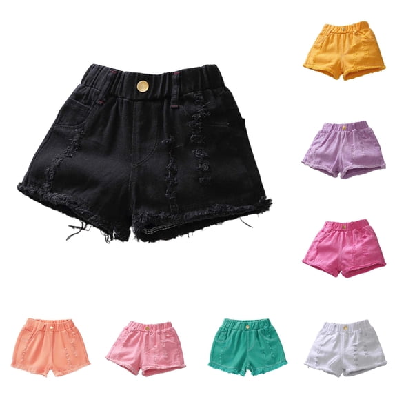 TinyBloomm Girls Summer Loose Fashion Personality Casual Thin Denim Shorts, Size 160/5xl
