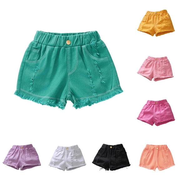 TinyBloomm Girls Summer Loose Fashion Personality Casual Thin Denim Shorts, Size 9-10 Years