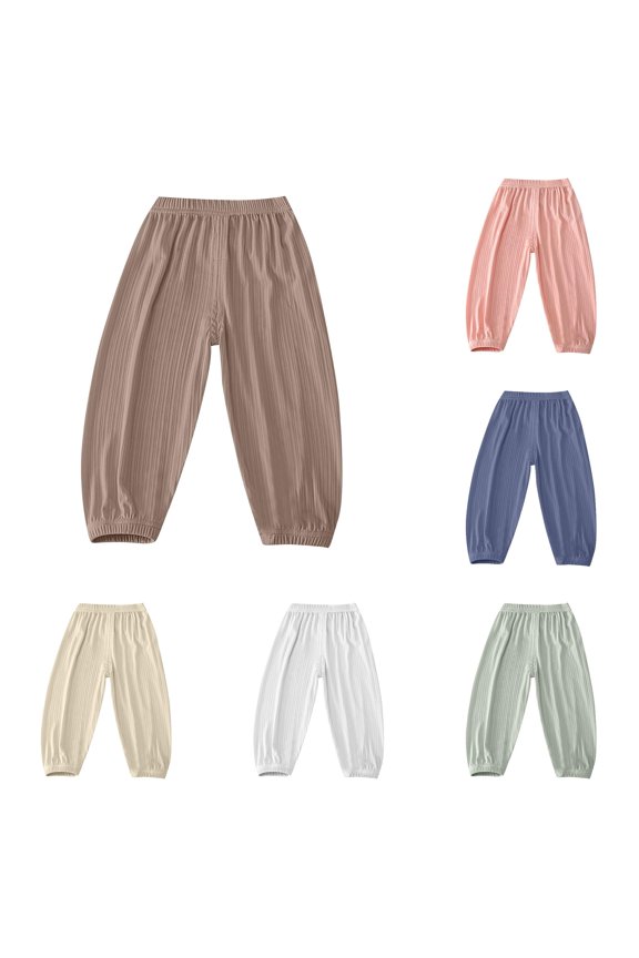 Kids' Breathable Quicking Dry Pants Unisex Loose Elastic Waist Ankles, Size 4-5 Years